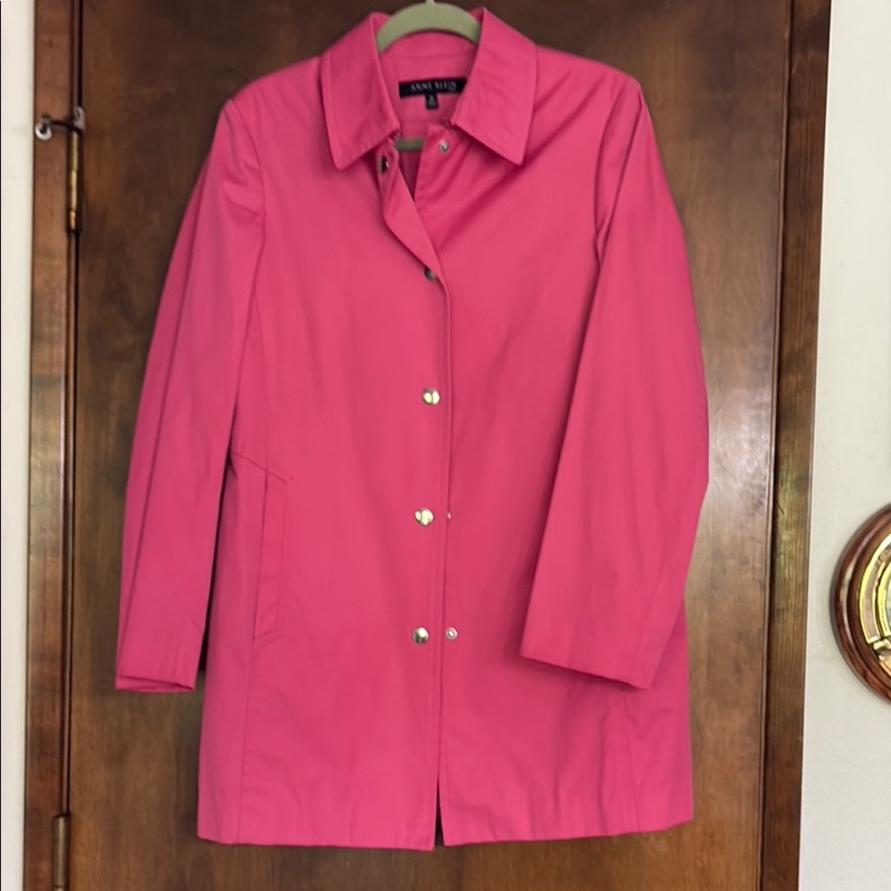 Anne Klein Pink Trench Coat Medium Great Shape
